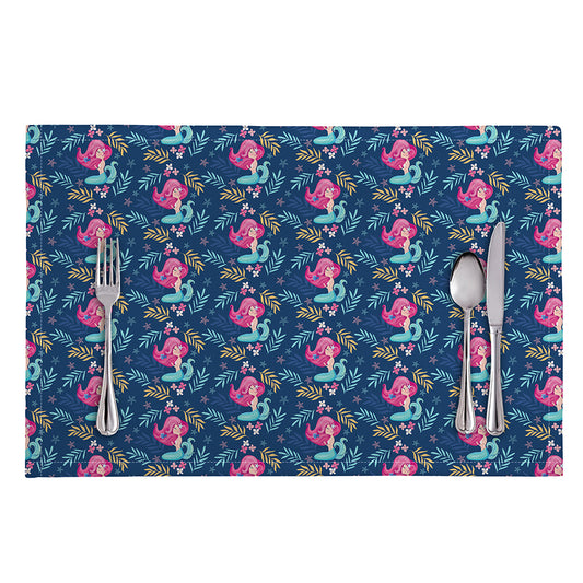 Little Cute Mermaid Pattern Print Placemat