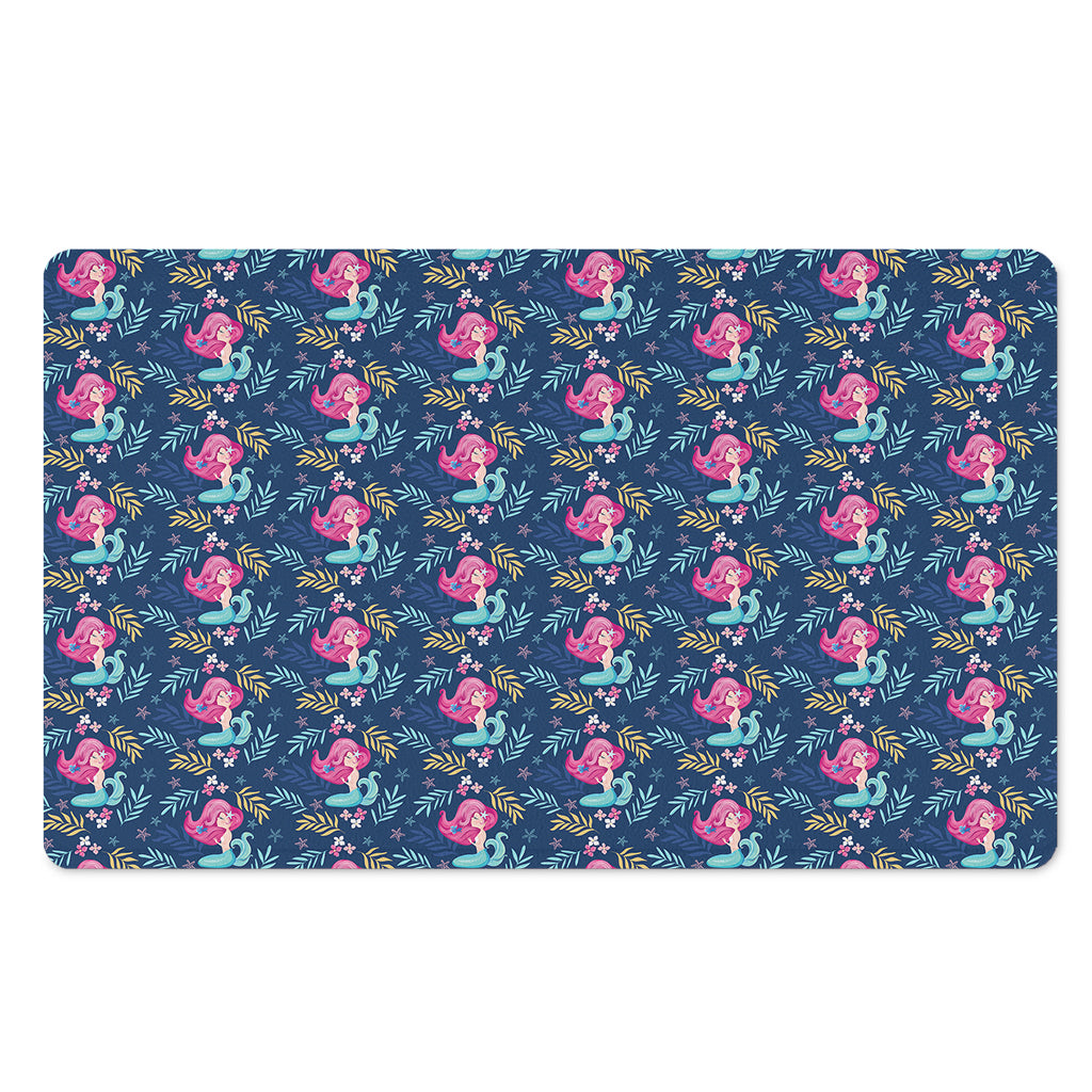 Little Cute Mermaid Pattern Print Polyester Doormat