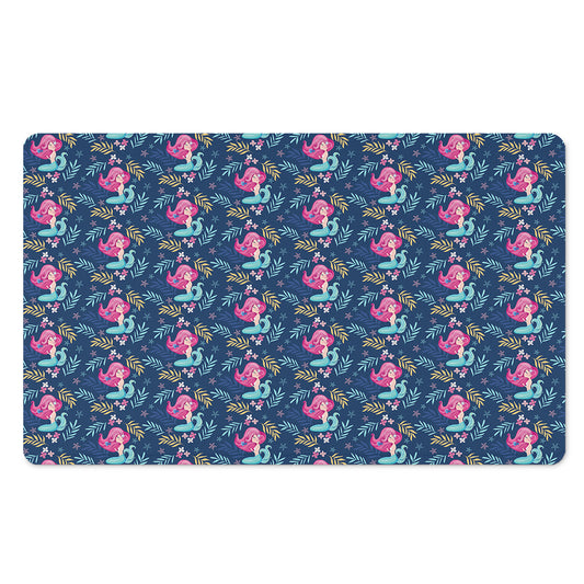 Little Cute Mermaid Pattern Print Polyester Doormat