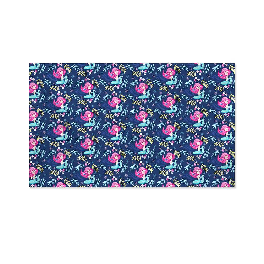 Little Cute Mermaid Pattern Print Polyester Flag
