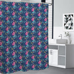 Little Cute Mermaid Pattern Print Premium Shower Curtain