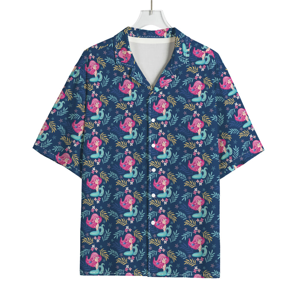 Little Cute Mermaid Pattern Print Rayon Hawaiian Shirt
