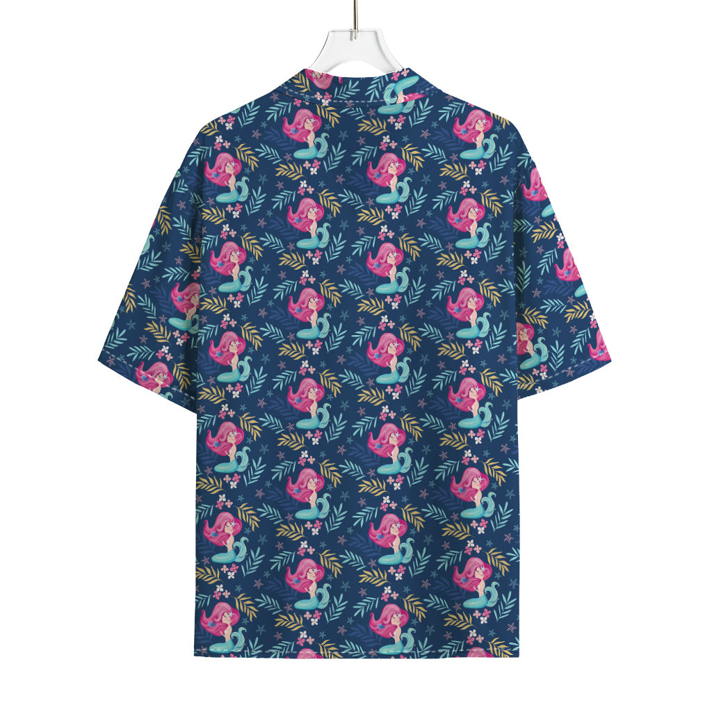 Little Cute Mermaid Pattern Print Rayon Hawaiian Shirt