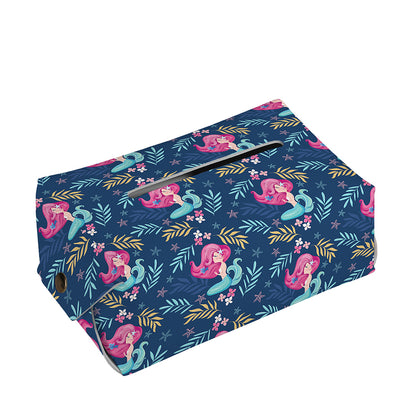 Little Cute Mermaid Pattern Print Rectangle Tissue Box Cover