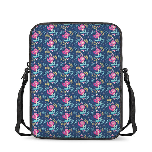 Little Cute Mermaid Pattern Print Rectangular Crossbody Bag