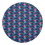 Little Cute Mermaid Pattern Print Round Blanket