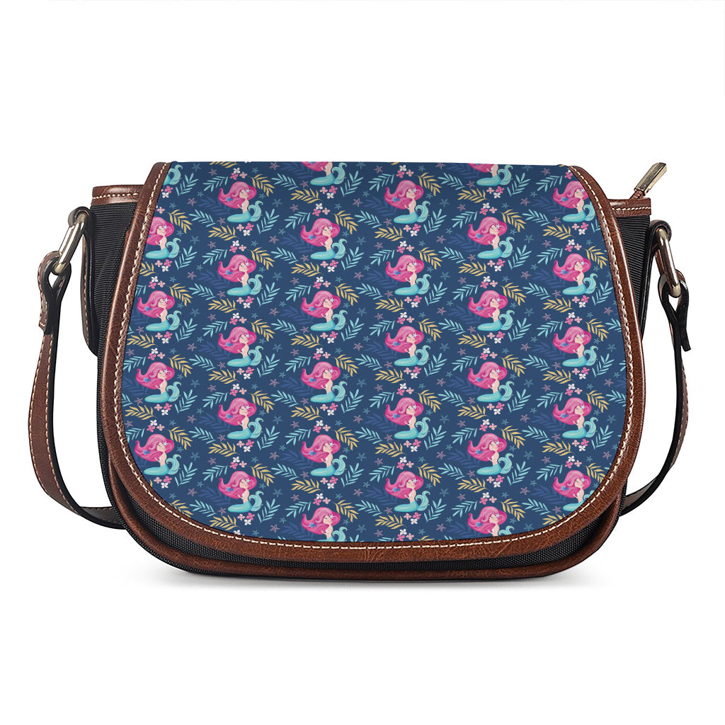 Little Cute Mermaid Pattern Print Saddle Bag