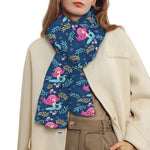 Little Cute Mermaid Pattern Print Scarf