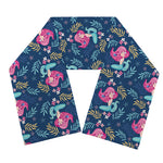 Little Cute Mermaid Pattern Print Scarf