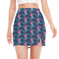 Little Cute Mermaid Pattern Print Side Slit Mini Skirt