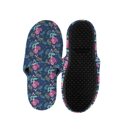 Little Cute Mermaid Pattern Print Slippers