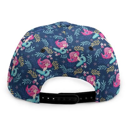 Little Cute Mermaid Pattern Print Snapback Cap