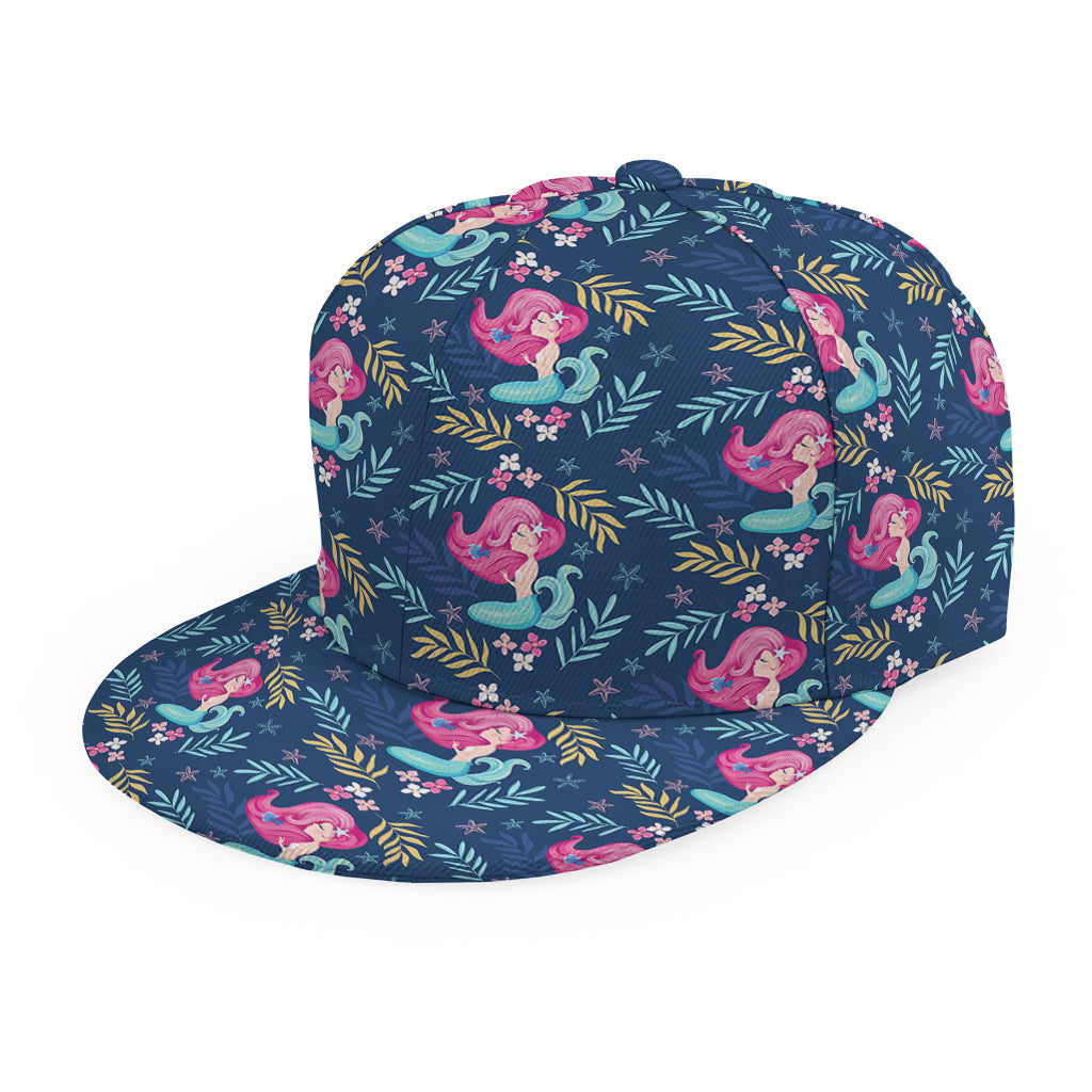 Little Cute Mermaid Pattern Print Snapback Cap