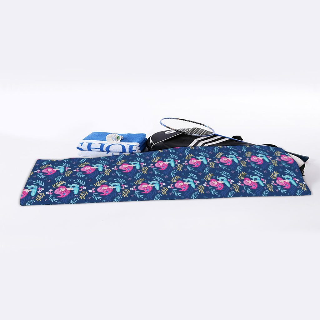 Little Cute Mermaid Pattern Print Sports Towel