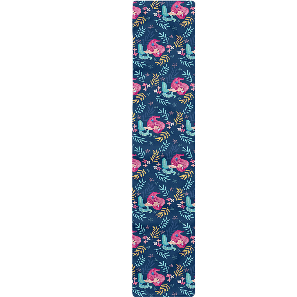 Little Cute Mermaid Pattern Print Table Runner