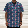 Little Cute Mermaid Pattern Print Textured Short Sleeve Shirt