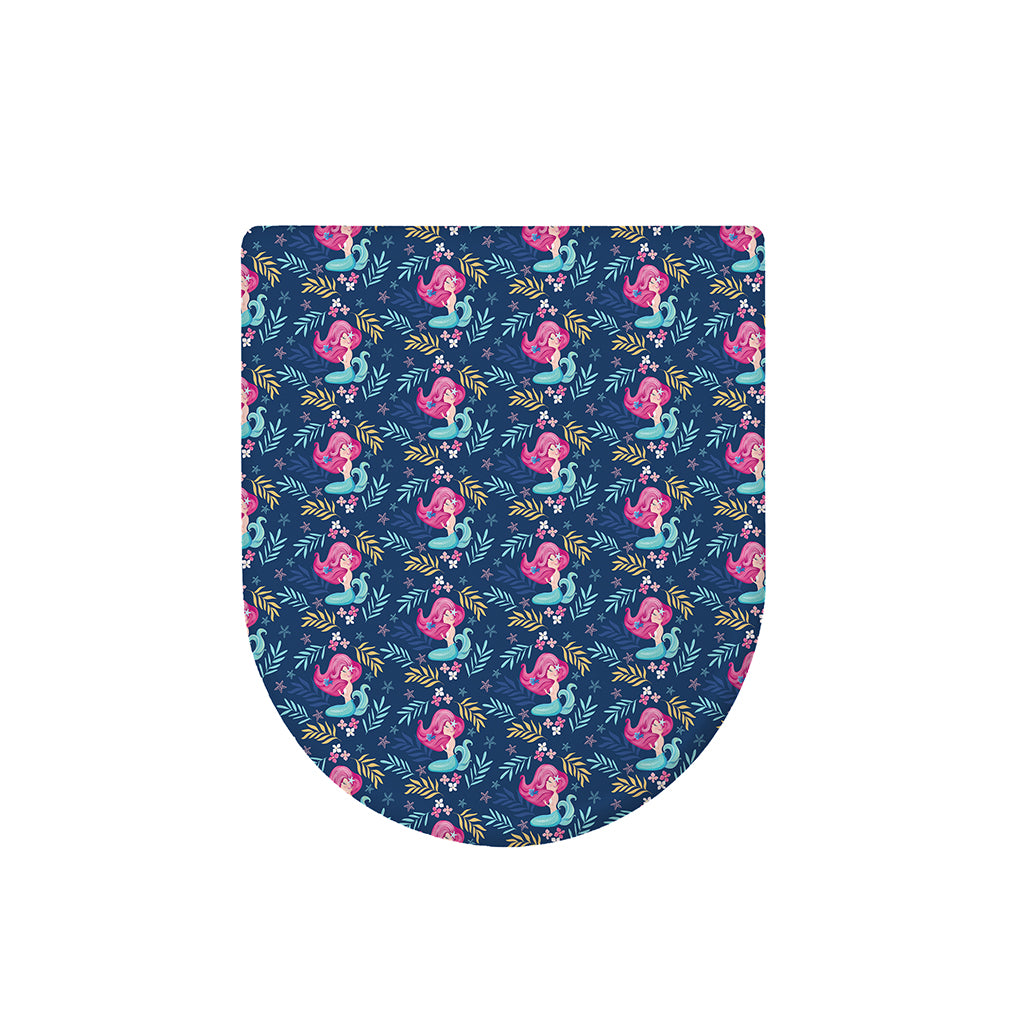 Little Cute Mermaid Pattern Print Toilet Lid Cover