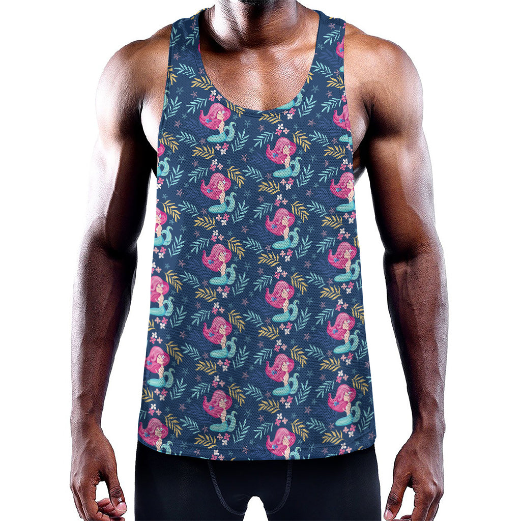 Little Cute Mermaid Pattern Print Training Tank Top