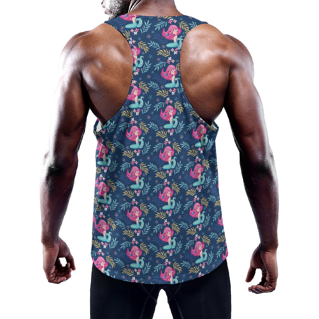 Little Cute Mermaid Pattern Print Training Tank Top