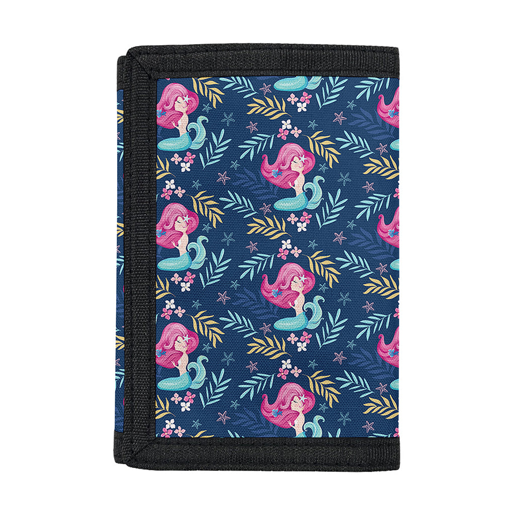 Little Cute Mermaid Pattern Print Trifold Wallet