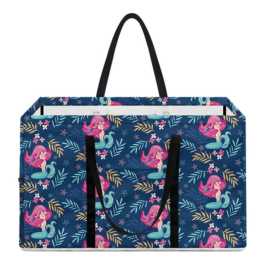 Little Cute Mermaid Pattern Print Utility Tote Bag