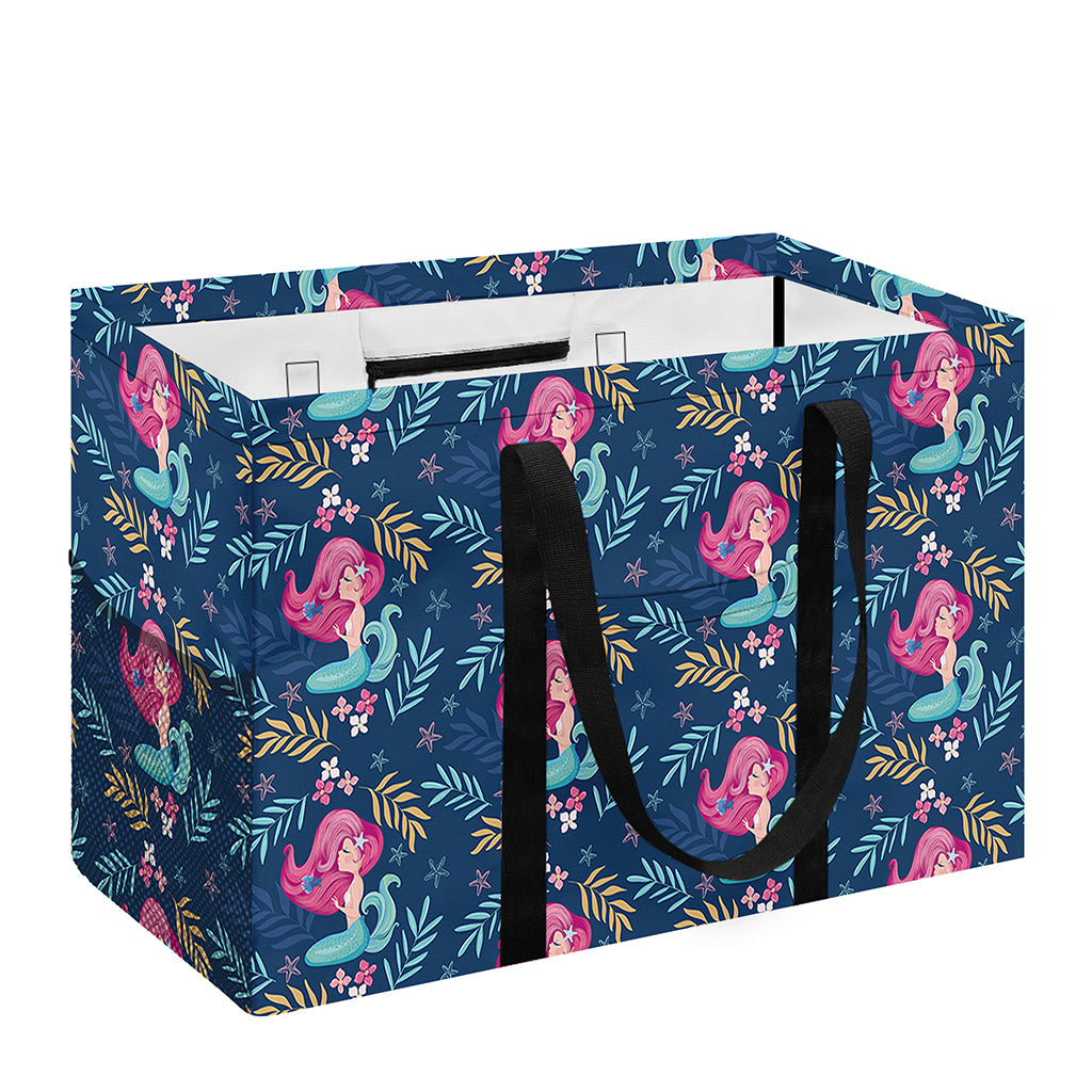 Little Cute Mermaid Pattern Print Utility Tote Bag