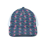 Little Cute Mermaid Pattern Print White Mesh Trucker Cap