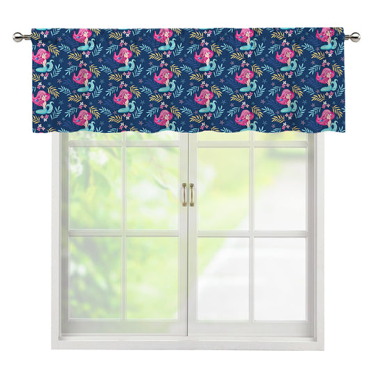 Little Cute Mermaid Pattern Print Window Valance