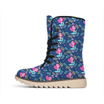 Little Cute Mermaid Pattern Print Winter Boots