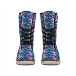 Little Cute Mermaid Pattern Print Winter Boots