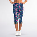 Little Cute Mermaid Pattern Print Women's Capri Leggings