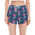 Little Cute Mermaid Pattern Print Women's Split Running Shorts