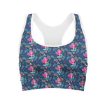 Little Cute Mermaid Pattern Print Women's Sports Bra