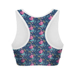 Little Cute Mermaid Pattern Print Women's Sports Bra