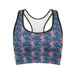 Little Cute Mermaid Pattern Print Women's Sports Bra