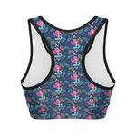 Little Cute Mermaid Pattern Print Women's Sports Bra