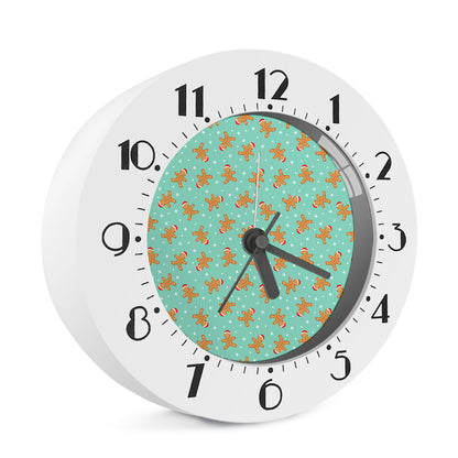 Little Gingerbread Man Pattern Print Alarm Clock