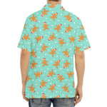 Little Gingerbread Man Pattern Print Aloha Shirt