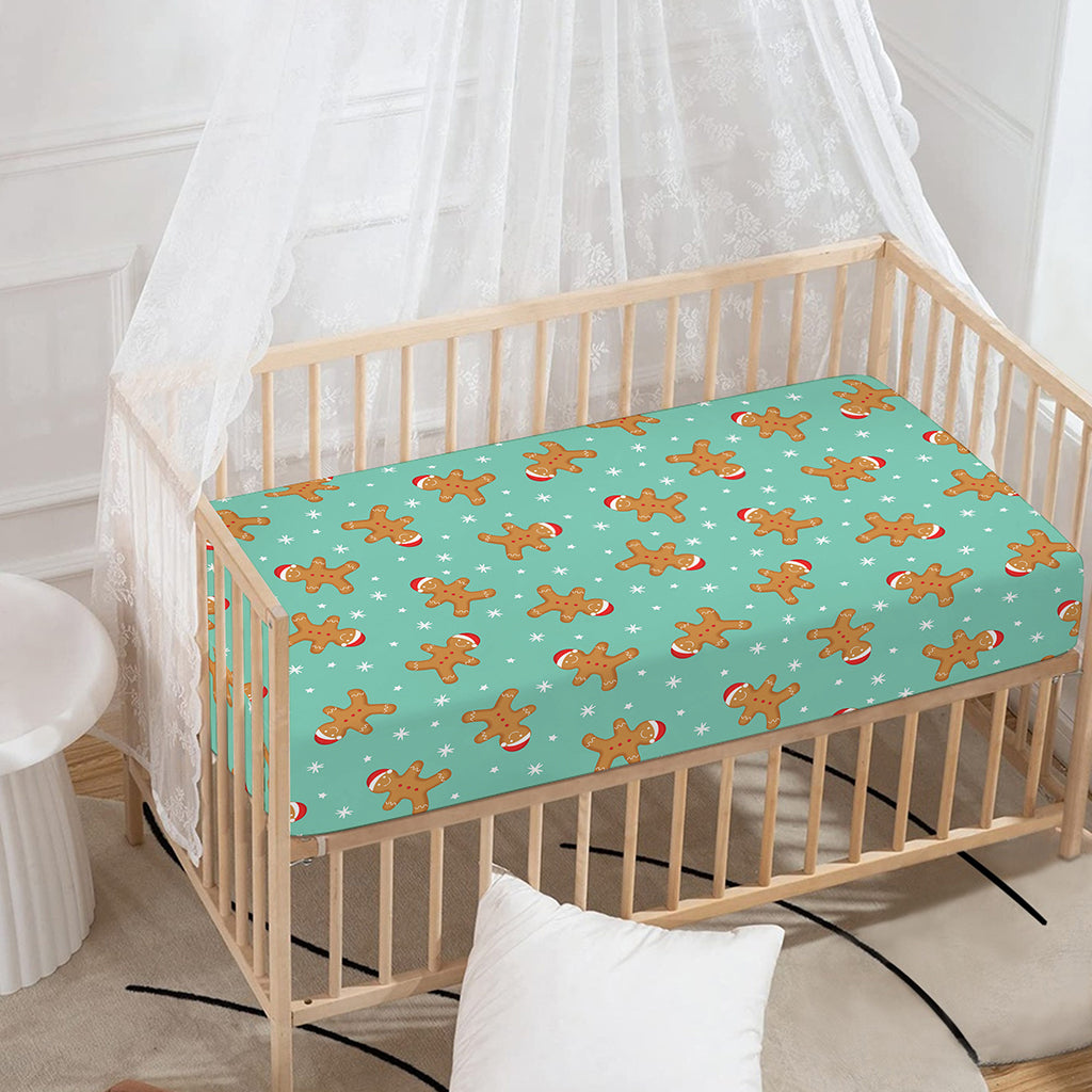 Little Gingerbread Man Pattern Print Baby Crib Sheet