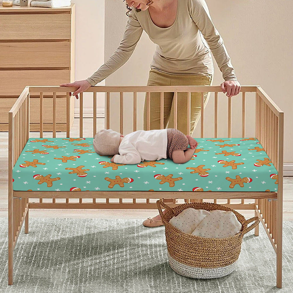 Little Gingerbread Man Pattern Print Baby Crib Sheet
