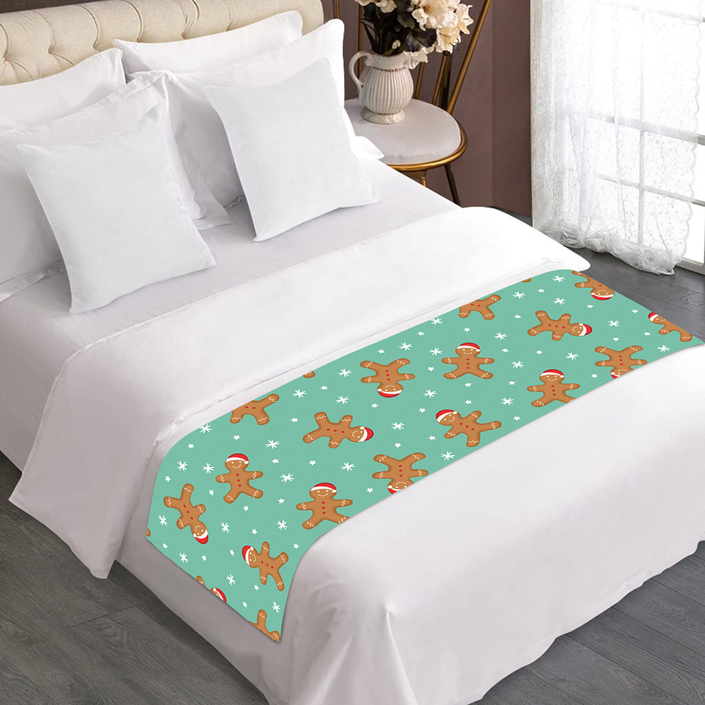 Little Gingerbread Man Pattern Print Bed Runner