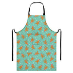 Little Gingerbread Man Pattern Print Bib Apron With Pocket
