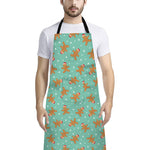 Little Gingerbread Man Pattern Print Bib Apron With Pocket