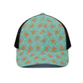 Little Gingerbread Man Pattern Print Black Mesh Trucker Hat