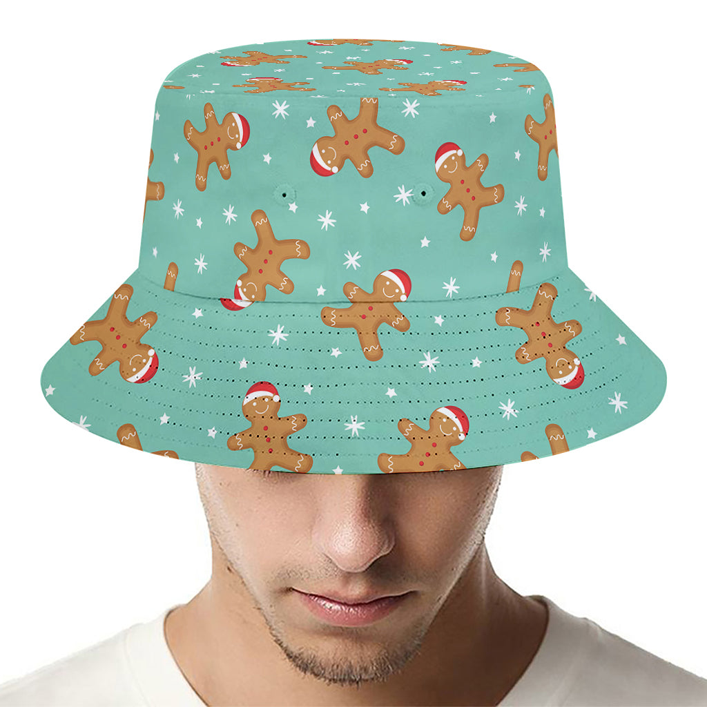 Little Gingerbread Man Pattern Print Bucket Hat