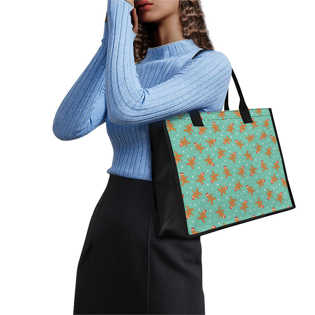 Little Gingerbread Man Pattern Print Canvas Tote Bag