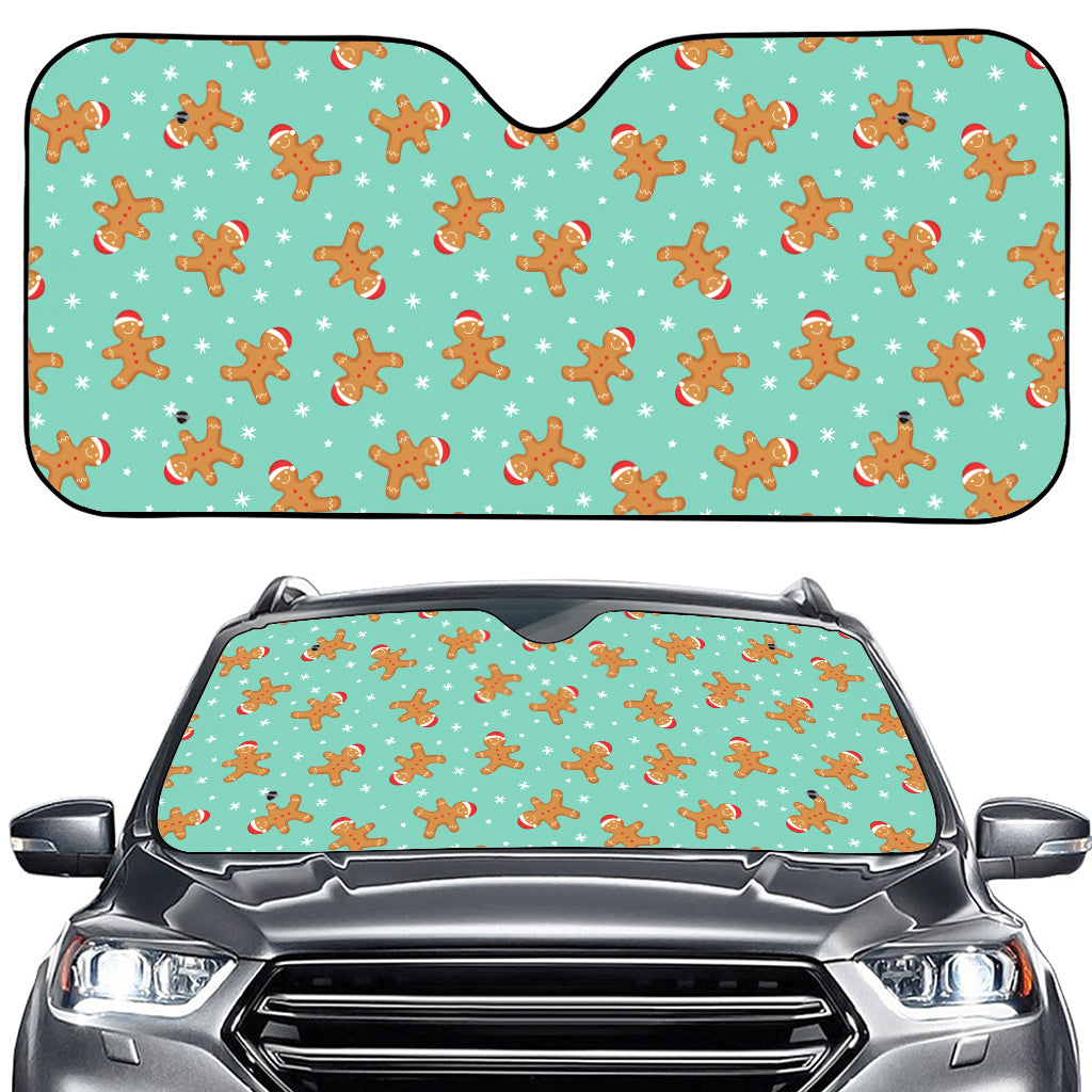 Little Gingerbread Man Pattern Print Car Windshield Sun Shade