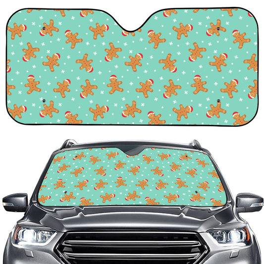 Little Gingerbread Man Pattern Print Car Windshield Sun Shade