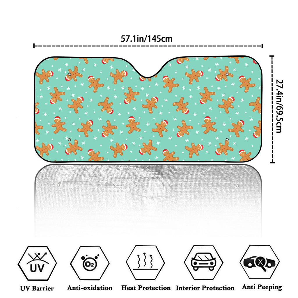 Little Gingerbread Man Pattern Print Car Windshield Sun Shade