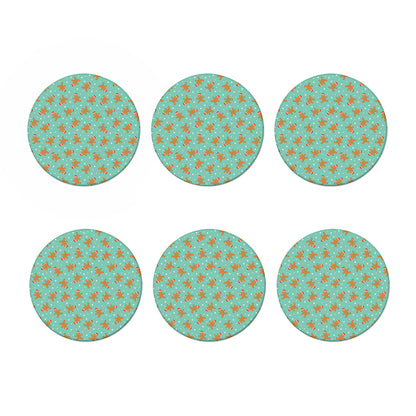 Little Gingerbread Man Pattern Print Coaster Set